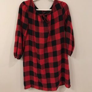 MADEWELL size S. cute red & black plaid dress!